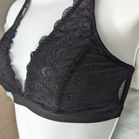 MIIYU Lace Bralette Wireless Black Small C050 - Picture 5 of 9